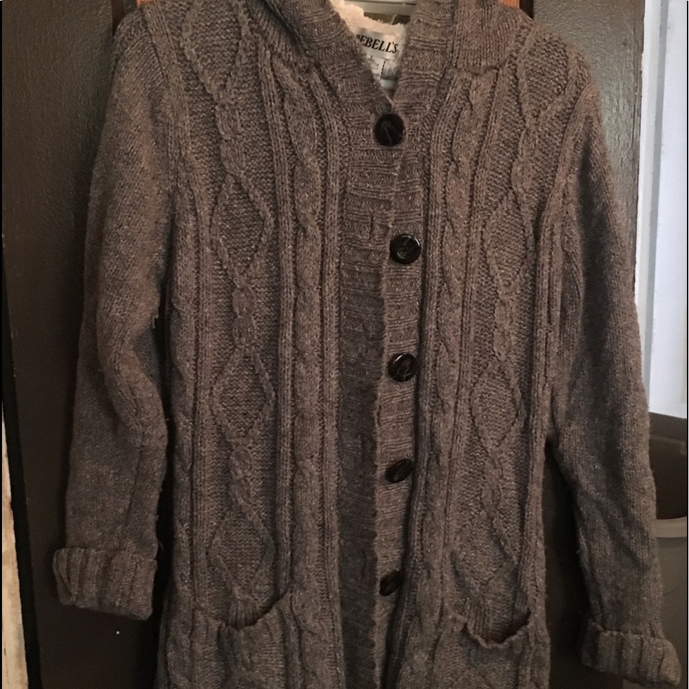 Heather grey sweater cardigan